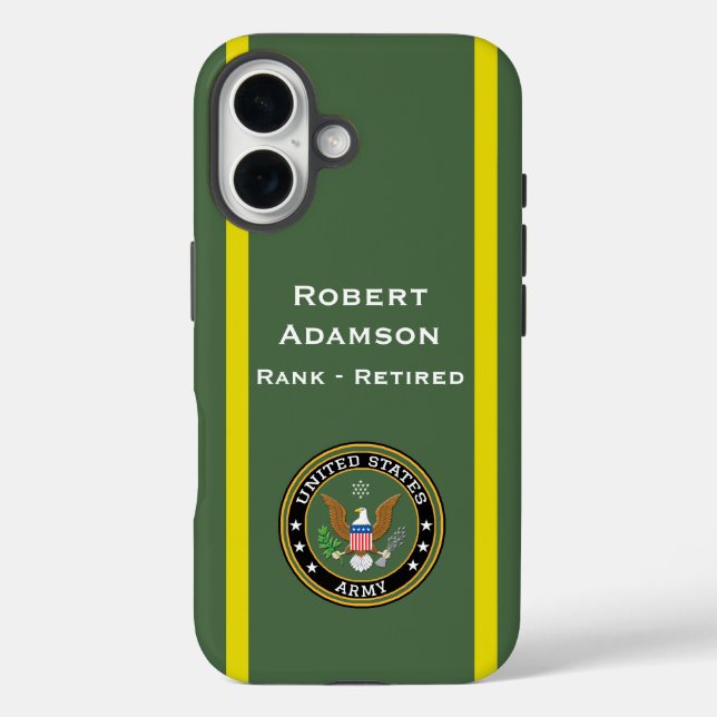 Coques Case-Mate iPhone Emblème de l'armée et couleurs personnalisent (Verso)