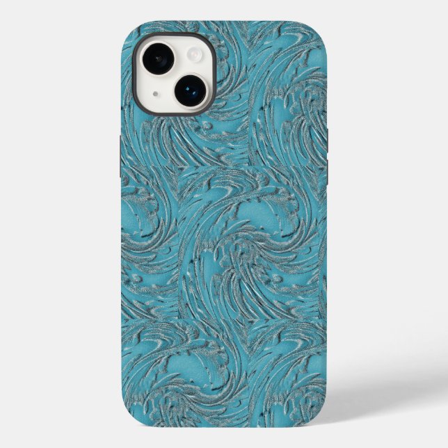 Coques Case-Mate iPhone Embossé En Turquoise (Verso)