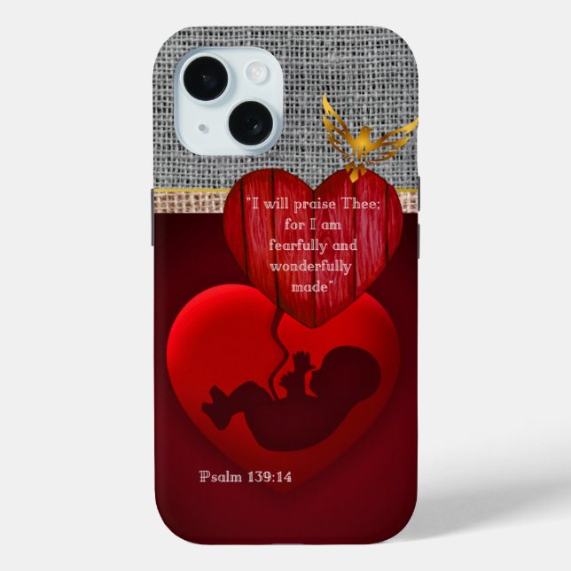 Coques Case-Mate iPhone Embryon de cœur rouge Hessian Faux Neutre basé sur (Verso)