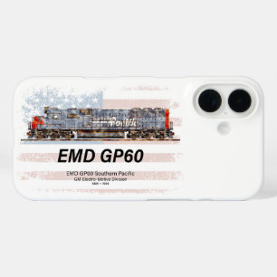 Coque Pour iPhone 16 EMD GP60 Diesel Locomotive et drapeau américain