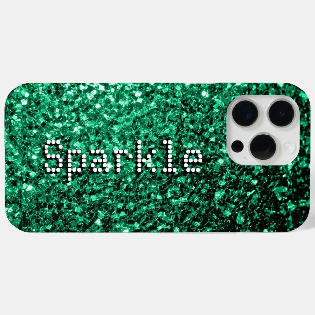 Coques Case-Mate iPhone Emerald green faux parties scintillant scintille V (Verso (horizontal))