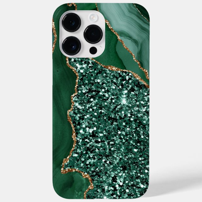 COQUES Case-Mate iPhone EMERALD GREEN & GOLD AGATE MOTIF (Verso)