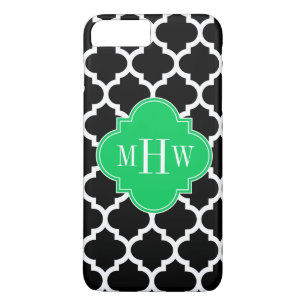 Coques Pour iPhone Emerald Wht Moroccan #5 Navy Name Monogram