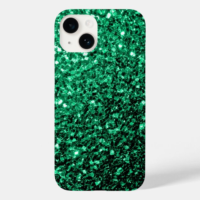 Coques Case-Mate iPhone Émeraude de parties scintillant verte (Verso)