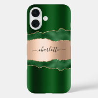 Émeraude vert rose or agate marbre nom script