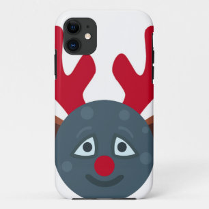 Coque iPhone 11 emoji de lune de rennes de noël