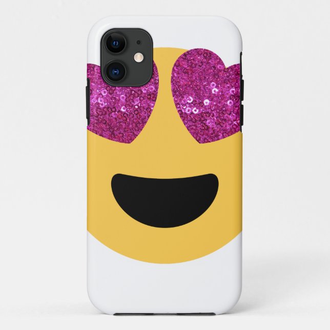 Coques Case-Mate iPhone émoticône du coeur de parties scintillant (Dos)