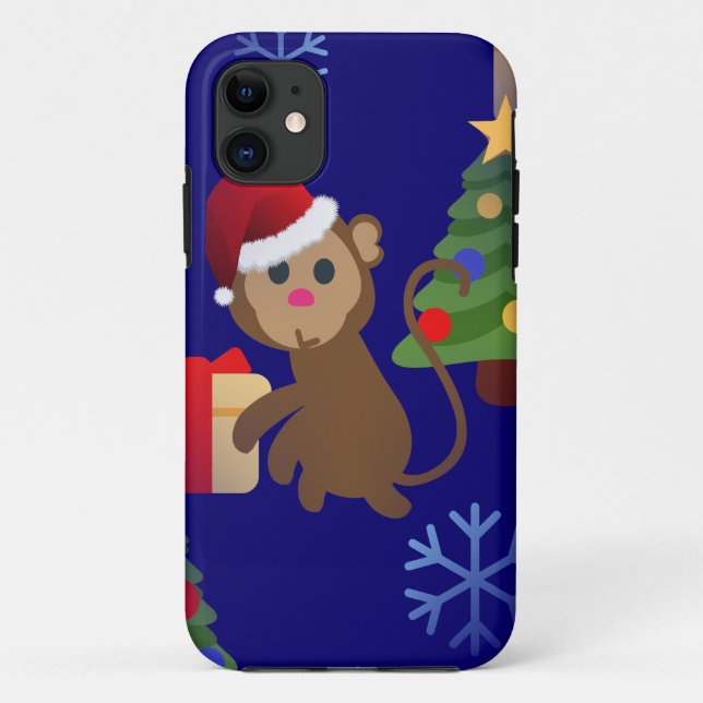 Coques Case-Mate iPhone Émotion de singe de père Noël (Dos)