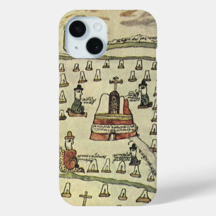 Coque Pour iPhone 15 Empire aztèque de Montezuma, carte antique du mond