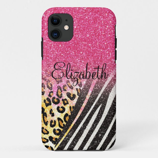 Coques Case-Mate iPhone Empreinte de léopard à la mode, zèbre rayures (Dos)