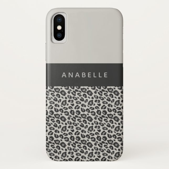 Coques Case-Mate iPhone Empreinte de léopard animal noir et blanc moderne (Dos)