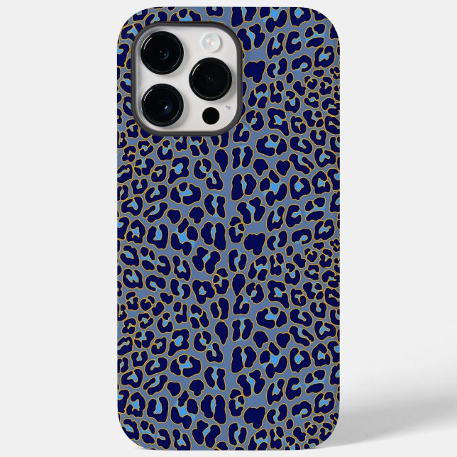 Coques Case-Mate iPhone Empreinte de léopard bleu (Verso)