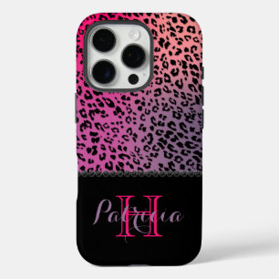 Coques iPhone 16 Pro Empreinte de léopard coloré et diamants noirs