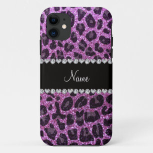 Coques Pour iPhone Empreinte de léopard de parties scintillant violet