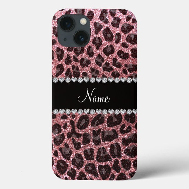 Coques Case-Mate iPhone Empreinte de léopard d'parties scintillant rose cl (Verso)