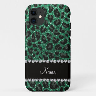 Etui iPhone Case-Mate Empreinte de léopard d'parties scintillant verte m
