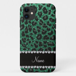 Case-Mate iPhone Case Empreinte de léopard d'parties scintillant verte m