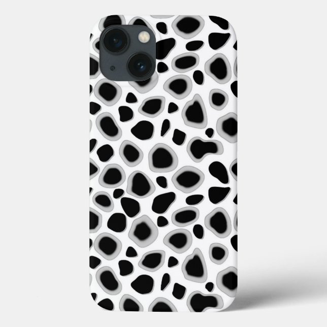 Coques Case-Mate iPhone Empreinte de léopard - noir et blanc (Verso)