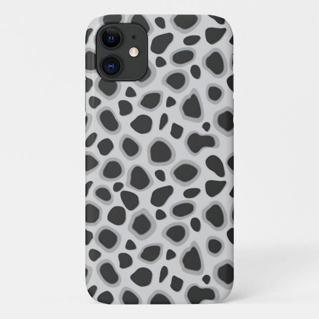 Coques Case-Mate iPhone Empreinte de léopard - Nuances de gris (Dos)