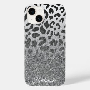 Coque Pour iPhone 14 Empreinte de léopard parties scintillant