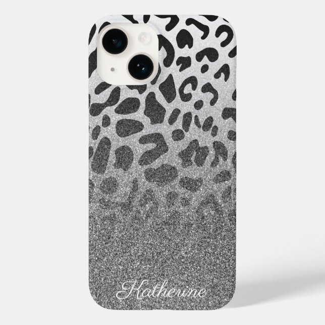 Coques Case-Mate iPhone Empreinte de léopard parties scintillant (Verso)