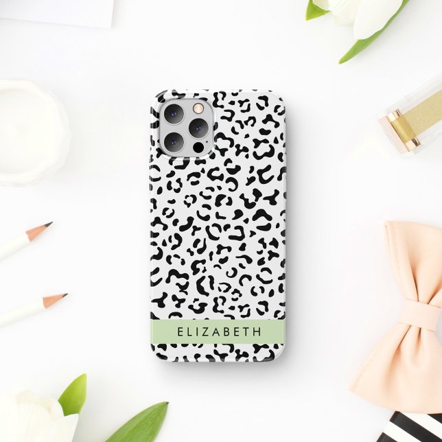 Coques Case-Mate iPhone Empreinte de léopard, Spots, Noir Et Blanc, Votre  (Créateur téléchargé)