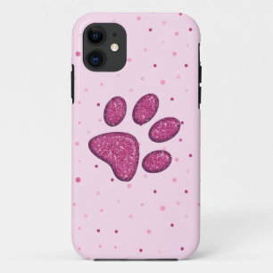 Etui iPhone Case-Mate empreinte de patte de chat pétillant - rose