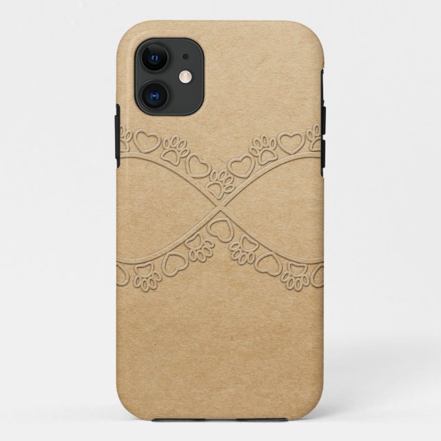 Coques Case-Mate iPhone Empreinte de patte de chien d'amour infini (Dos)