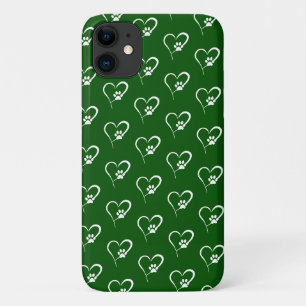 Case-Mate iPhone Case Empreinte de patte de chien dans le coeur blanc Co