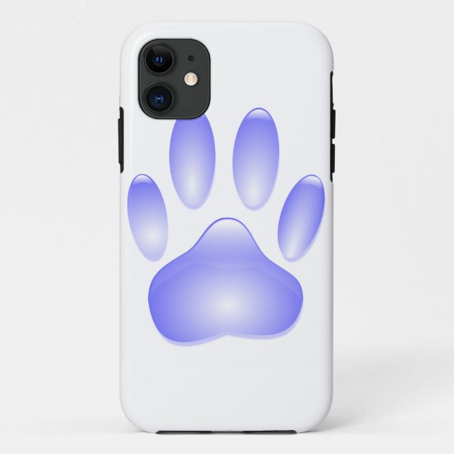 Coques Case-Mate iPhone Empreinte de patte de chien de verre (Dos)