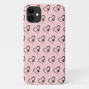 Case-Mate iPhone Case Empreinte de patte de chien en coeur noir Coque-co