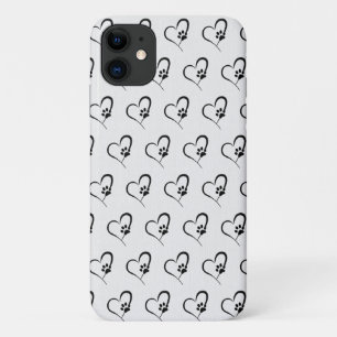Case-Mate iPhone Case Empreinte de patte de chien en coeur noir Coque-co