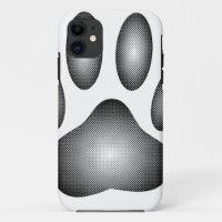 Empreinte de patte de chien en dégradé noir et bla