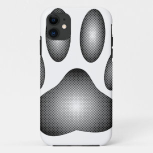 Etui iPhone Case-Mate Empreinte de patte de chien en dégradés noir et bl