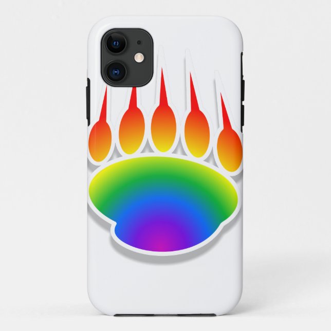 Coques Case-Mate iPhone Empreinte de patte de l'ours arc-en-ciel (Dos)