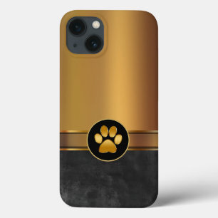 iPhone 13 Case Empreinte de patte de thème de chien