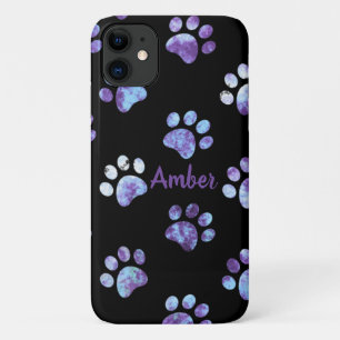 Case-Mate iPhone Case Empreinte de patte texturé violet Motif personnali