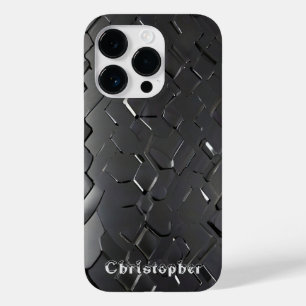 Coque Pour iPhone 14 Pro Empreinte en acier inoxydable titane argent