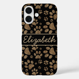 Coque Pour iPhone 16 Empreintes de pattes de tache de léopard