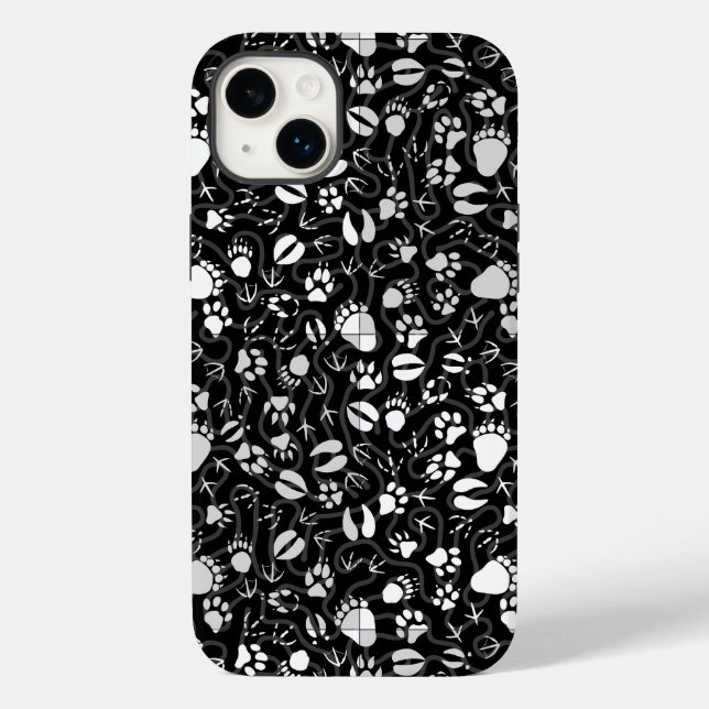 Coques Case-Mate iPhone Empreintes de pied 01.b. BG noir (Verso)