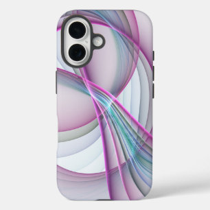 Coque Pour iPhone 16 En mouvement, art fractal abstrait coloré moderne