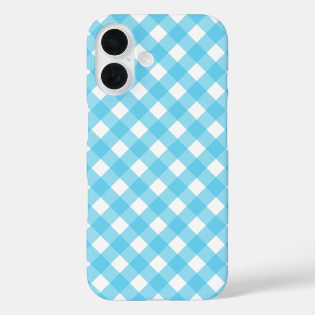 Coques Case-Mate iPhone En vichy bleu cérusé clair (Verso)