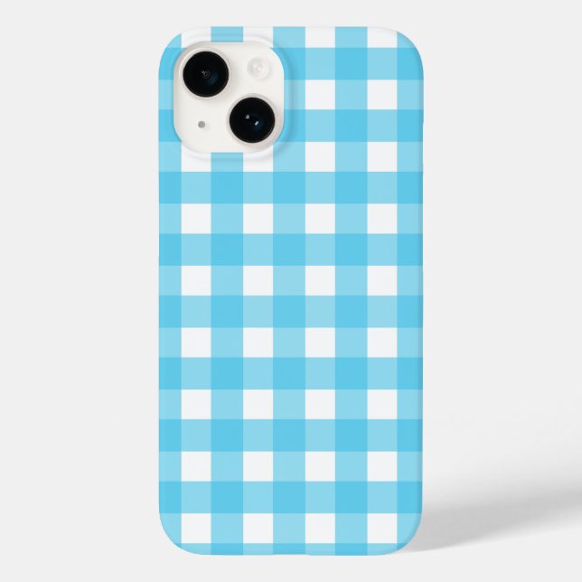 Coques Case-Mate iPhone En vichy bleu cérusé clair (Verso)