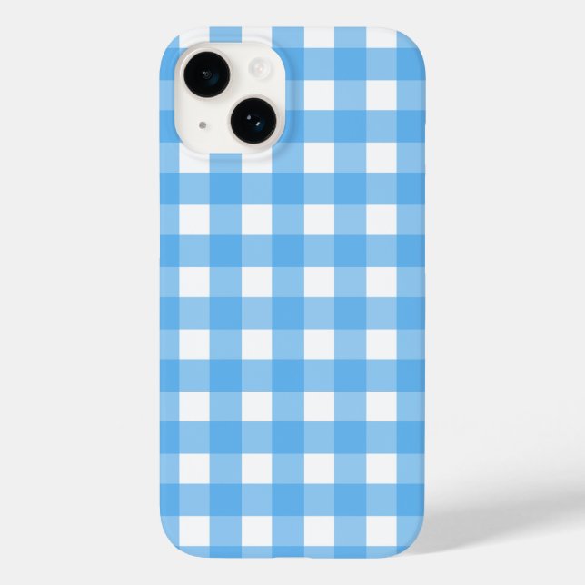 Coques Case-Mate iPhone En vichy bleu ciel (Verso)