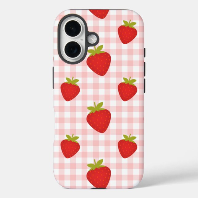 Coques Case-Mate iPhone en vichy fraise (Verso)