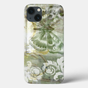 iPhone 13 Case Encart vert de papillon avec la porte de