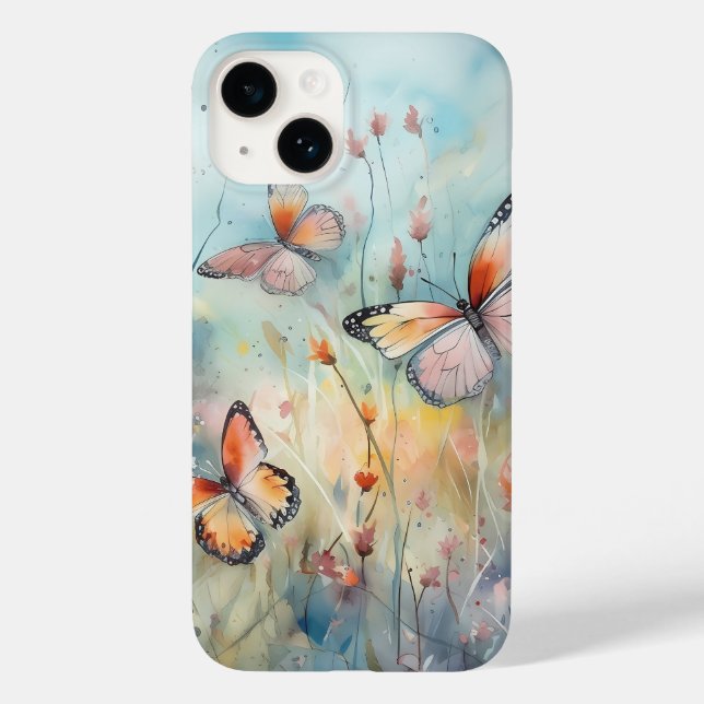 Coques Case-Mate iPhone Enchanter des papillons lunaires Meadow Phone Case (Verso)