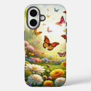 Coque Pour iPhone 16 Enchanter le jardin des papillons