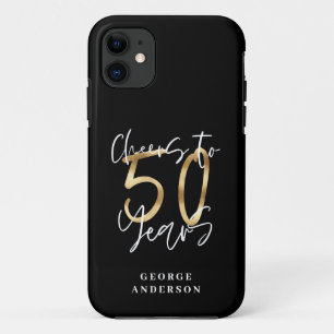 Case-Mate iPhone Case encourage à 50 ans moderne noir et or