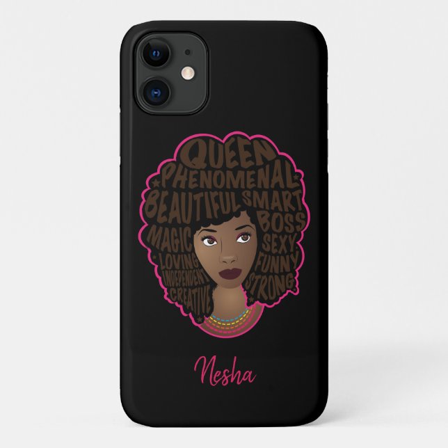 Coques Case-Mate iPhone Encourageant les femmes noires, cheveux naturels,  (Dos)